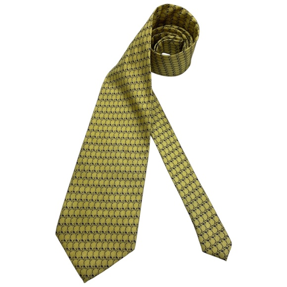 J. GARCIA Yellow Art Silk DESIGNER Tie - Picture 1 of 5